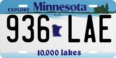 MN license plate 936LAE