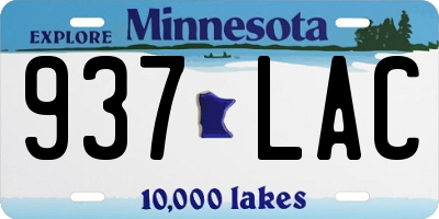 MN license plate 937LAC