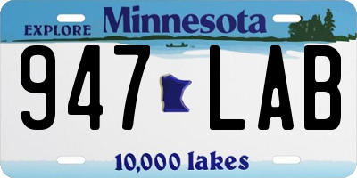 MN license plate 947LAB