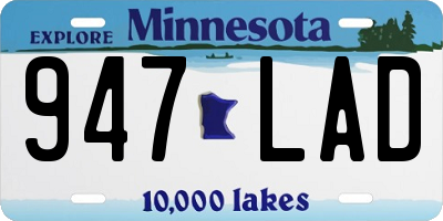 MN license plate 947LAD