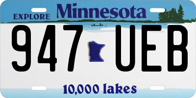 MN license plate 947UEB