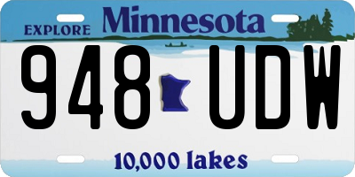 MN license plate 948UDW