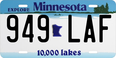 MN license plate 949LAF