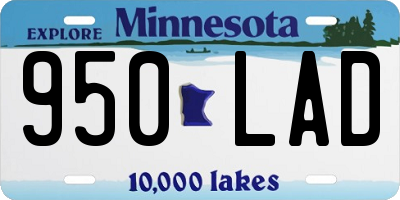 MN license plate 950LAD