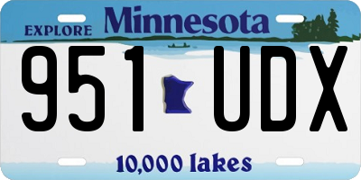 MN license plate 951UDX