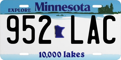 MN license plate 952LAC