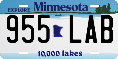MN license plate 955LAB