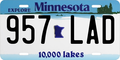 MN license plate 957LAD