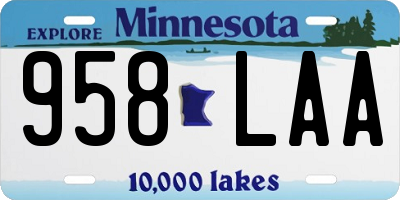 MN license plate 958LAA