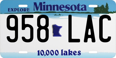 MN license plate 958LAC