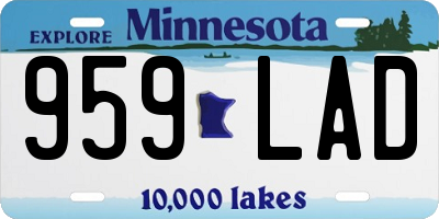 MN license plate 959LAD