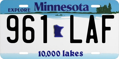MN license plate 961LAF
