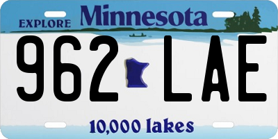 MN license plate 962LAE
