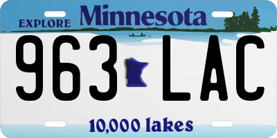MN license plate 963LAC
