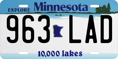 MN license plate 963LAD
