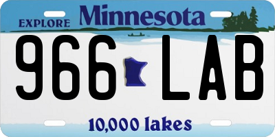 MN license plate 966LAB