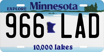 MN license plate 966LAD