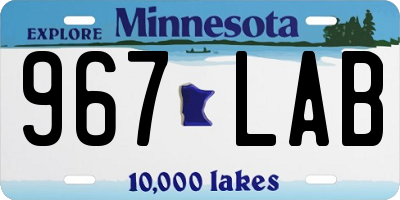 MN license plate 967LAB