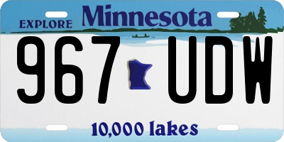 MN license plate 967UDW