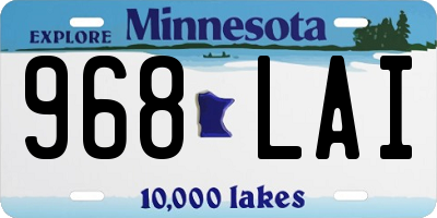 MN license plate 968LAI