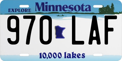 MN license plate 970LAF
