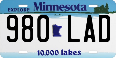 MN license plate 980LAD