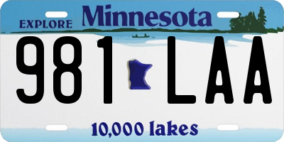 MN license plate 981LAA
