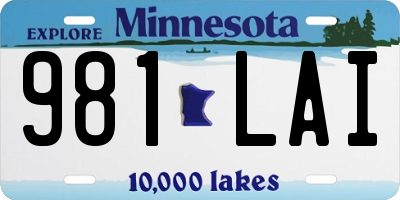 MN license plate 981LAI