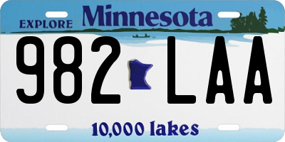 MN license plate 982LAA