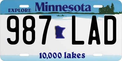 MN license plate 987LAD