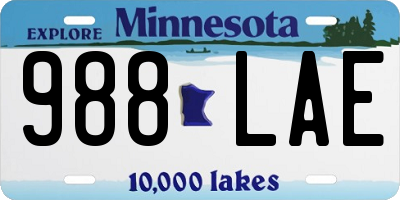 MN license plate 988LAE