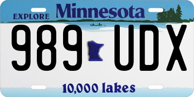 MN license plate 989UDX