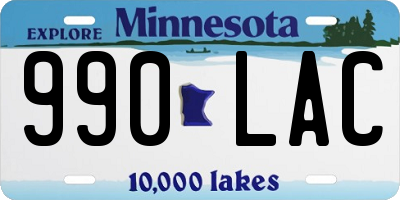 MN license plate 990LAC
