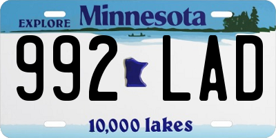 MN license plate 992LAD