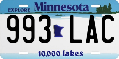 MN license plate 993LAC