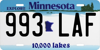 MN license plate 993LAF
