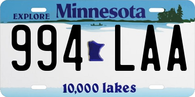 MN license plate 994LAA