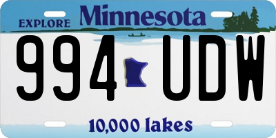 MN license plate 994UDW