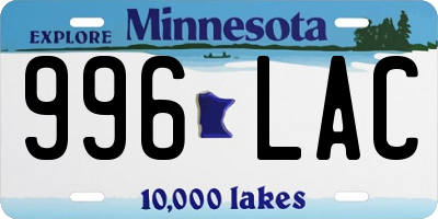 MN license plate 996LAC