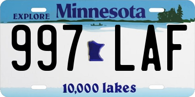 MN license plate 997LAF