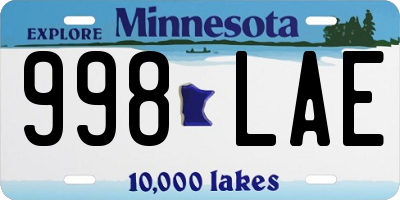 MN license plate 998LAE