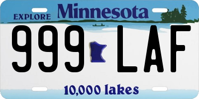 MN license plate 999LAF
