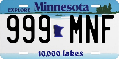MN license plate 999MNF