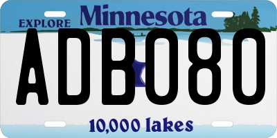 MN license plate ADB080