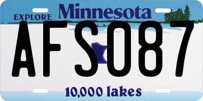 MN license plate AFS087