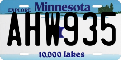 MN license plate AHW935