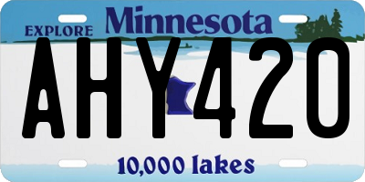 MN license plate AHY420