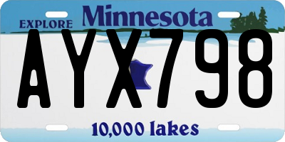 MN license plate AYX798