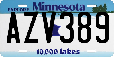 MN license plate AZV389