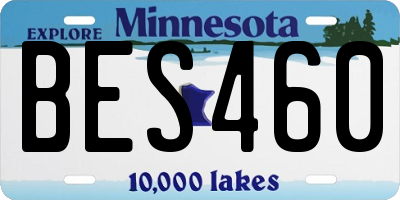 MN license plate BES460